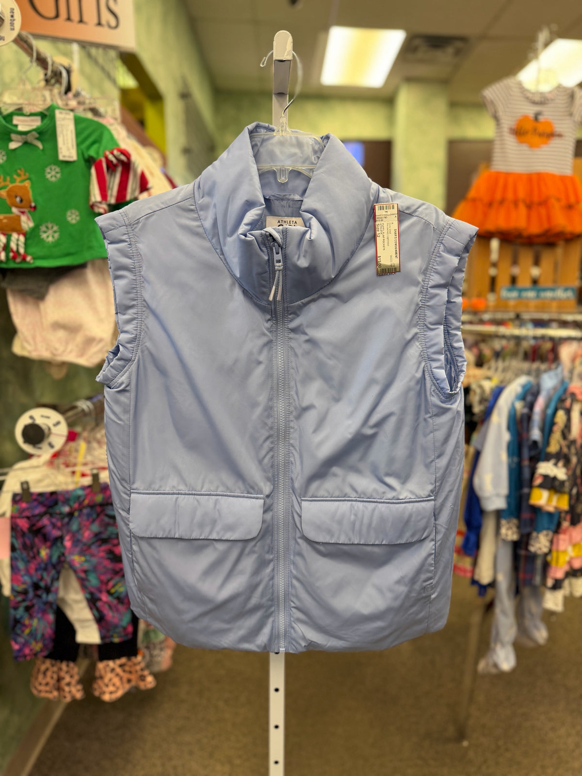 Pre-owned ATHLETA Light blue Size 12 Girls Vest
