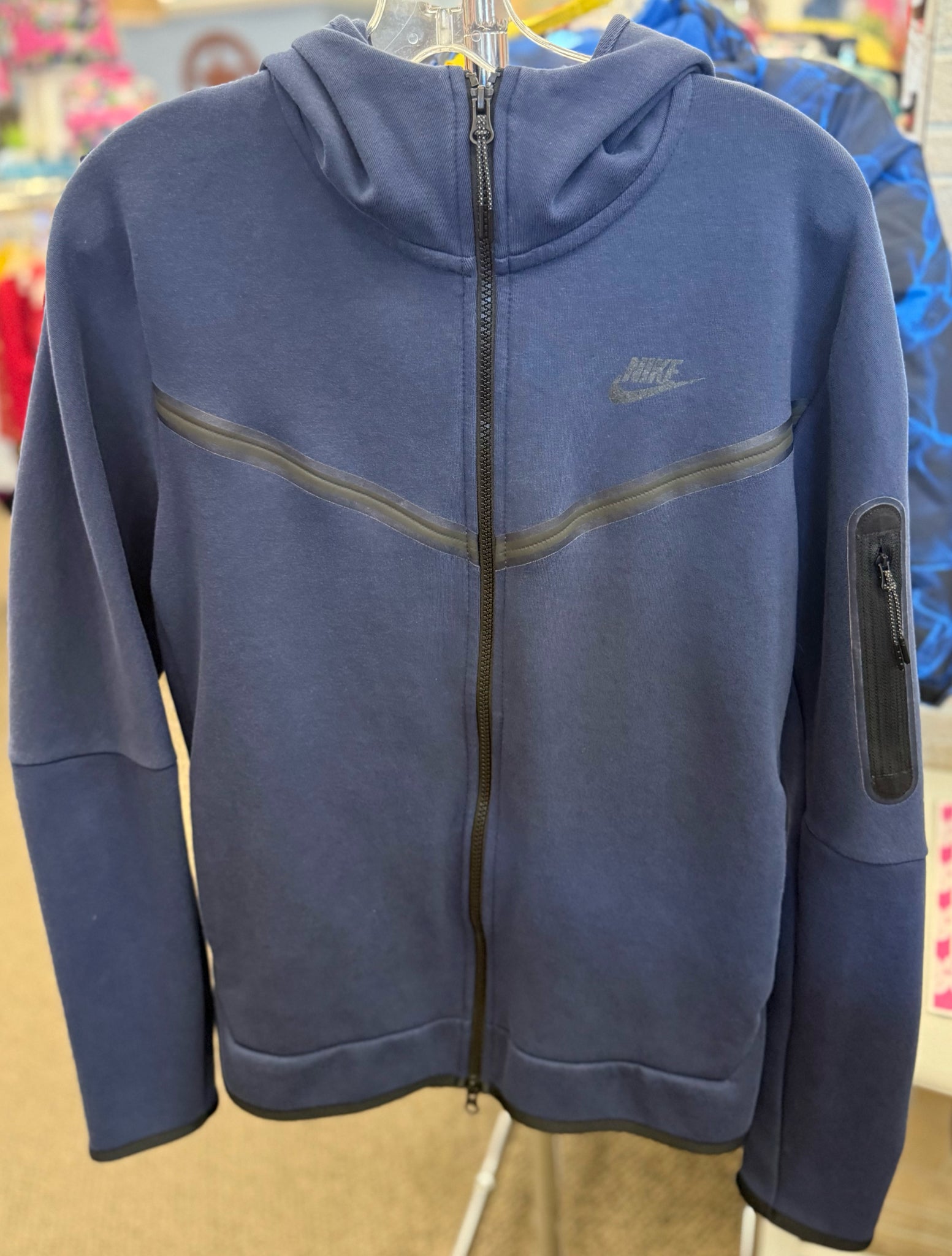 Pre-owned NIKE Navy Size: M Long Sleeve Designer Light Wt Jacket