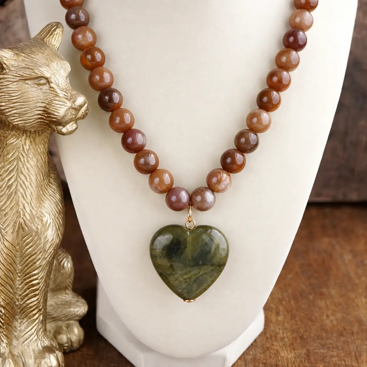 New PENNY Brown Dark Green Necklace