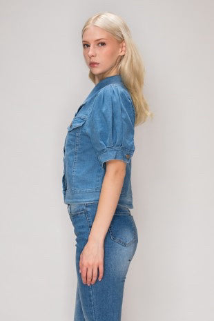 New Annva Denim Size S Short Sleeve Denim Jacket