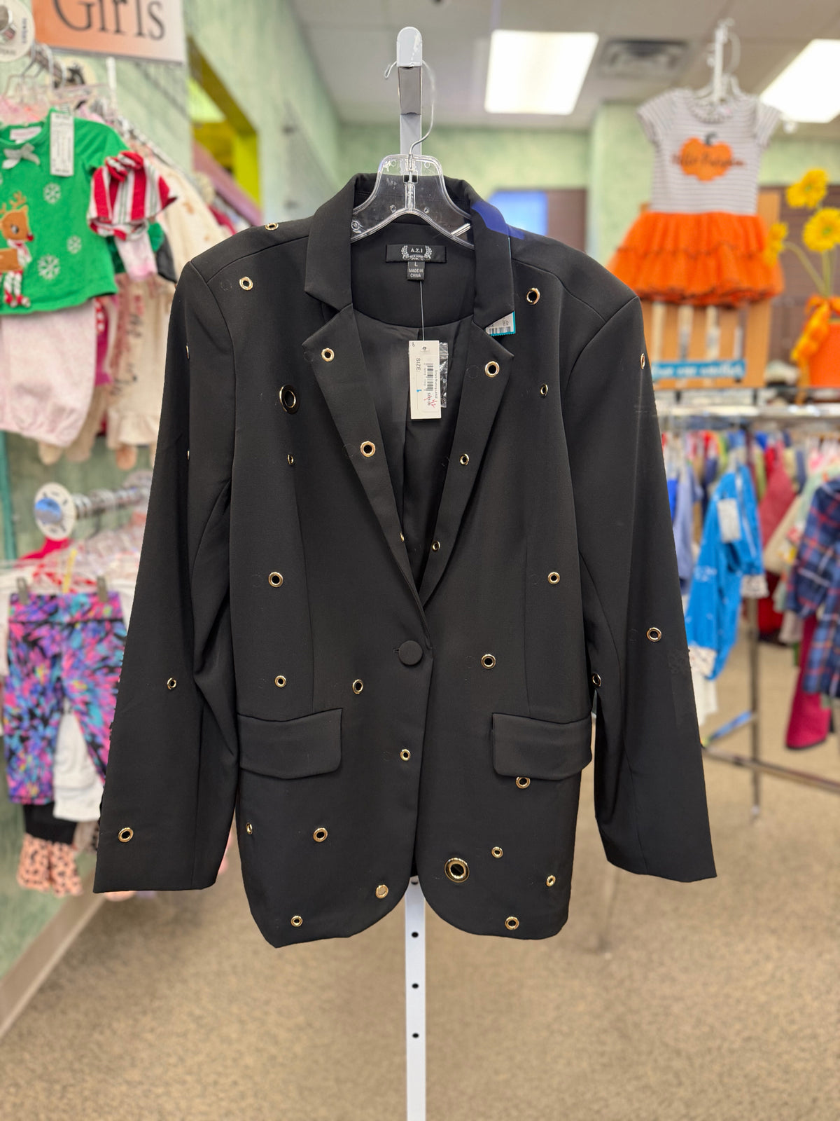 New with Tag AZI Black Size: L Blazer
