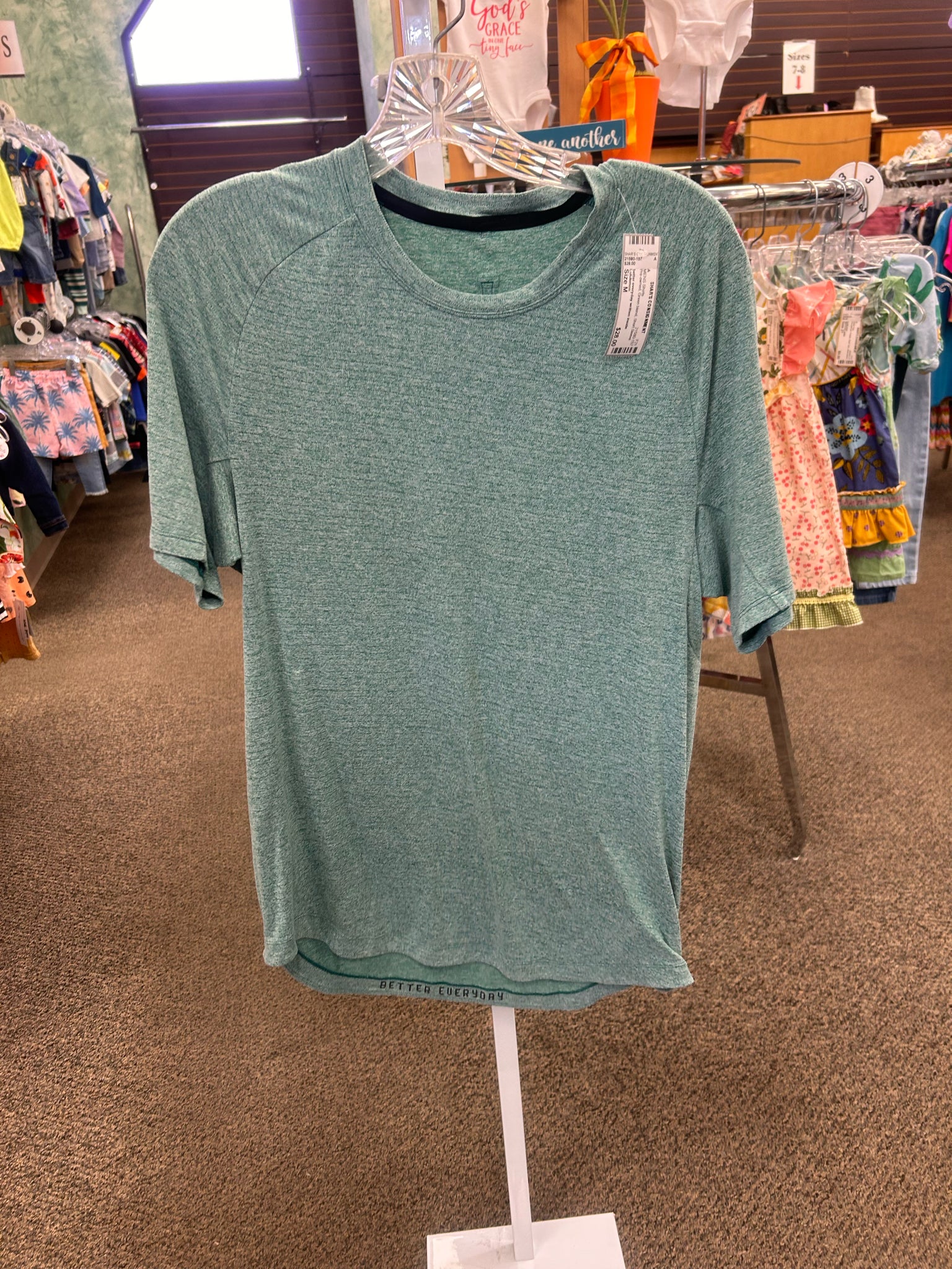 Pre-owned Lululemon Green blend Men Size M Short Sleeve MENS Shirts