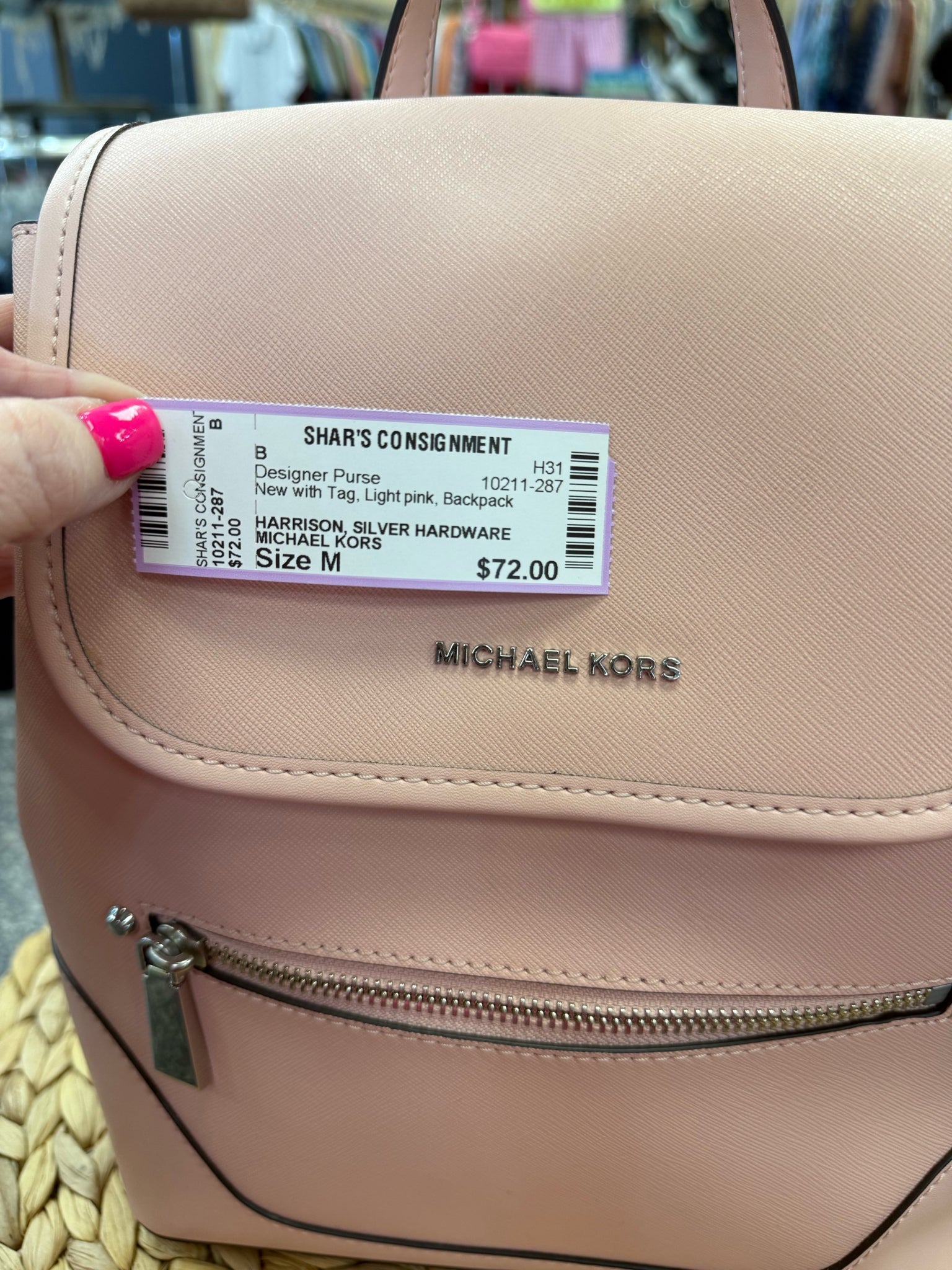 New with Tag MICHAEL KORS Light pink Backpack Designer Purse