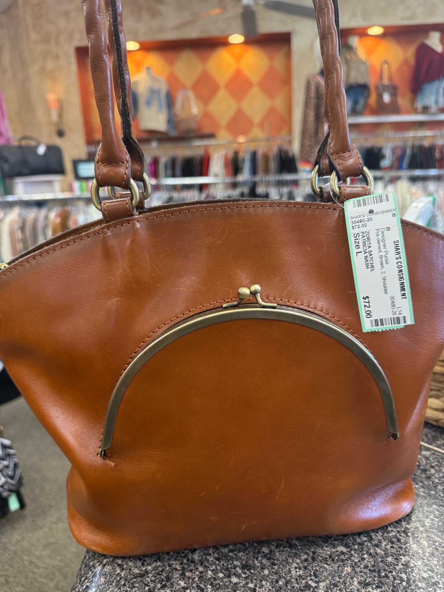 Pre-owned PATRICIA NASH Brown Shoulder Designer Purse