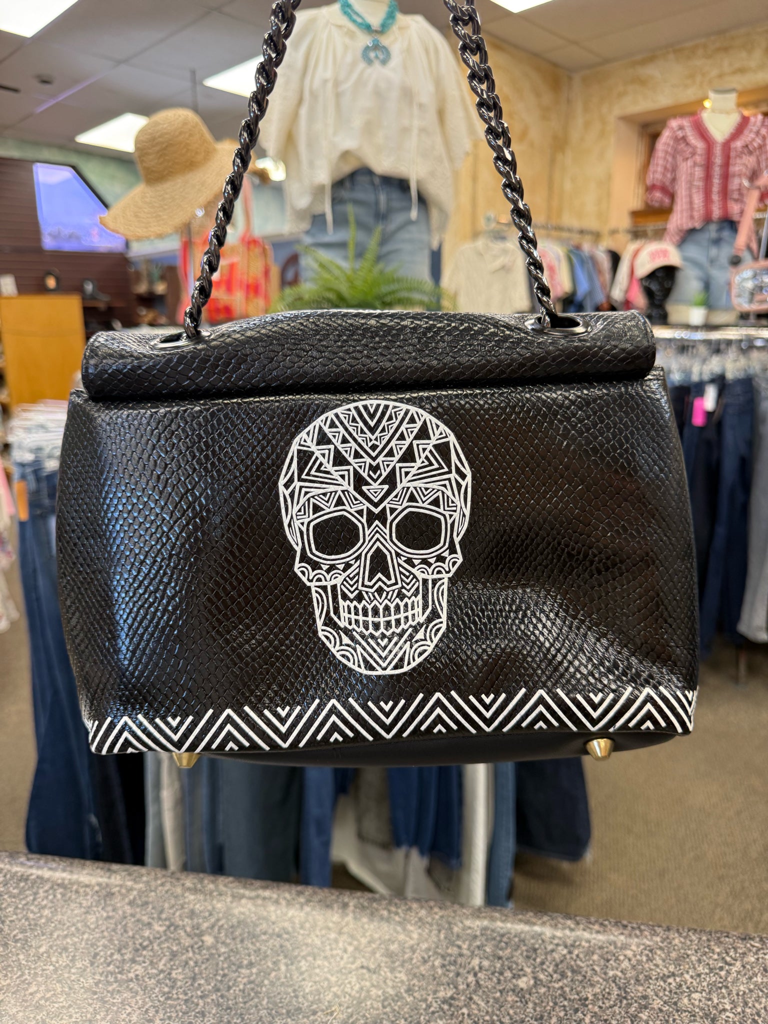 Pre-owned AY GUEY Black White Designer Purse Set