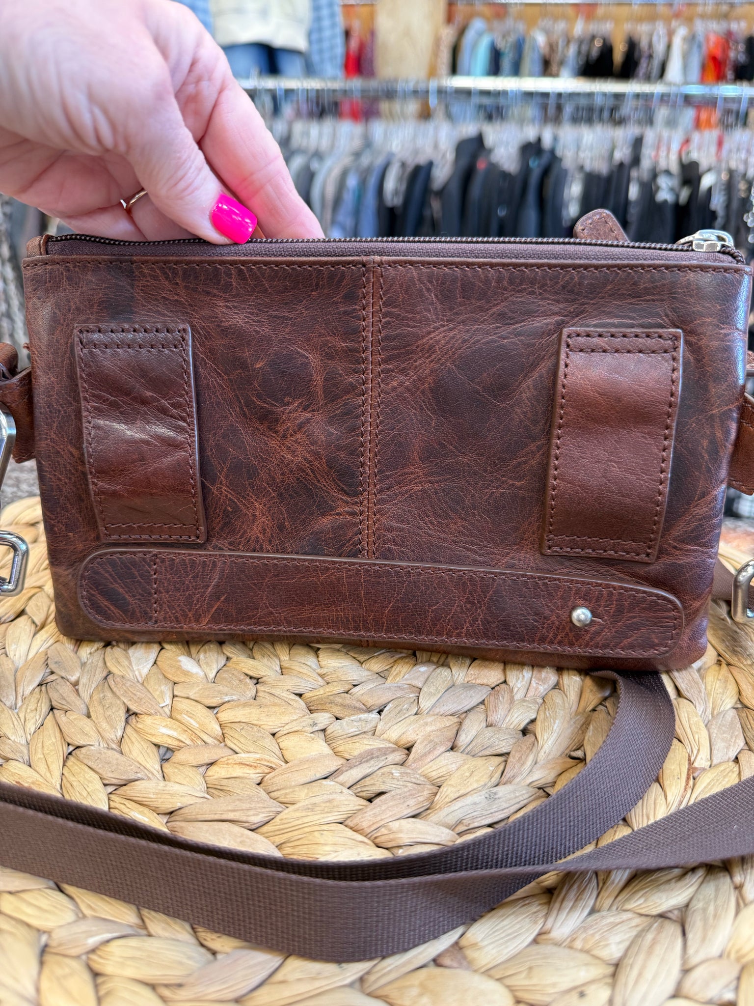 Pre-owned mancini Dark brown Fanny Pack Designer Purse