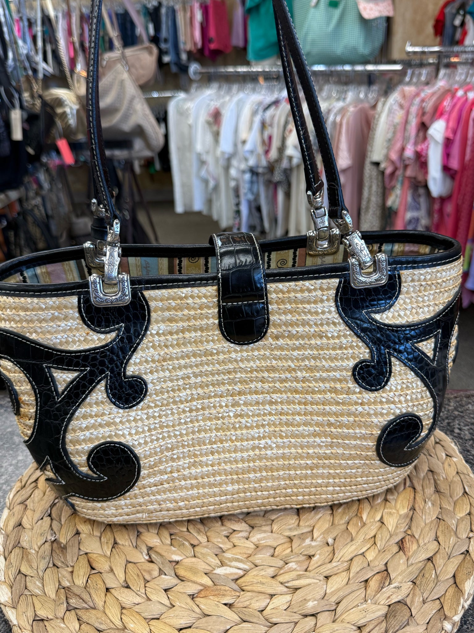 Pre-owned BRIGHTON Tan Black S Clutch Purse