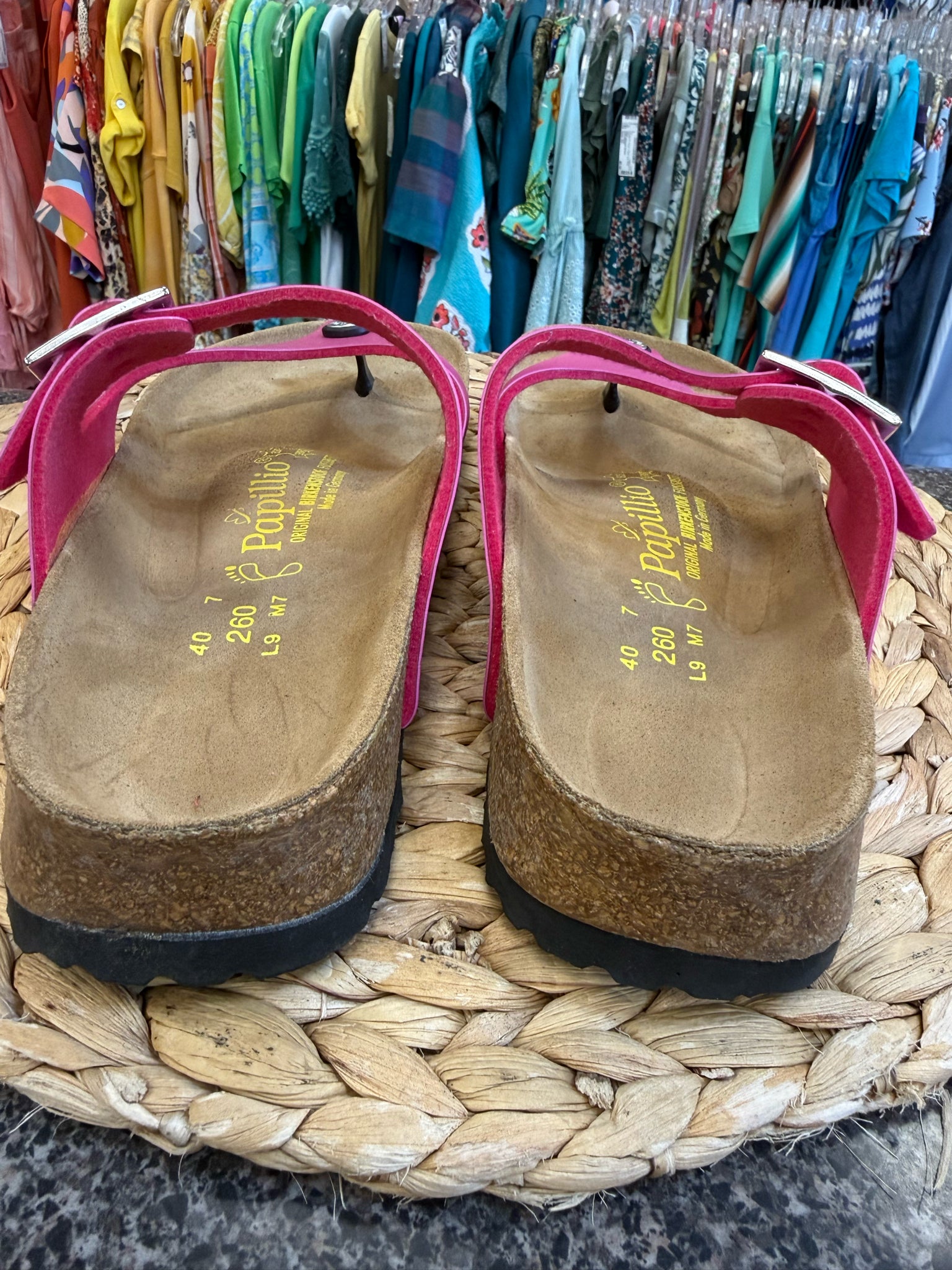 Pre-owned PAPILLIO/Birkenstock Pink Brown Size 9 Designer Sandal