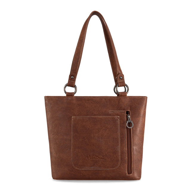 New MONTANA WEST Brown Cream Trim M Tote Purse