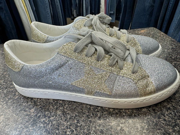 Pre-owned VINTAGE HAVANA gray sparkle Gold Sparkle Size 7.5 Sneaker