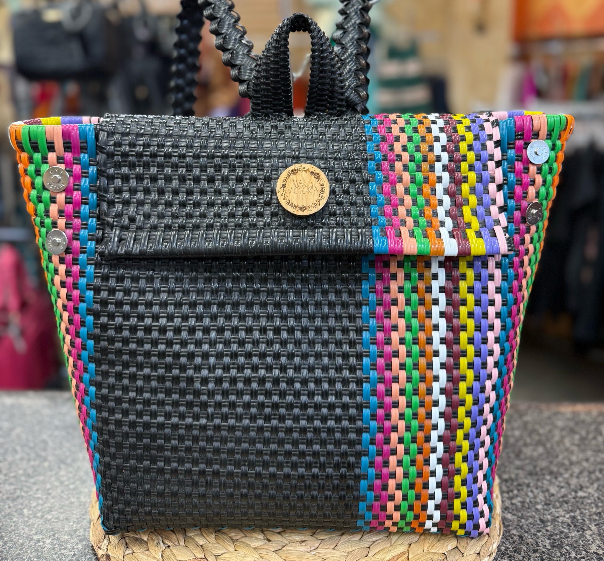 Pre-owned MARIA VICTORIA Black Multi L Backpack Purse