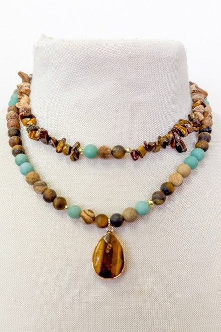 New with Tag DYLAN Brown Turquoise Necklace