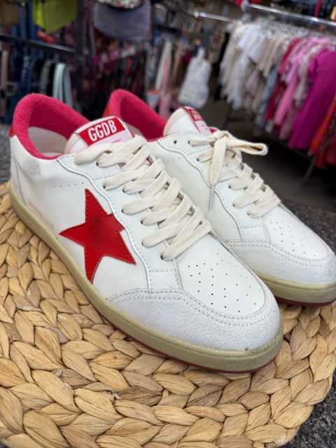 New with Tag Golden Goose White Red Trim Size 10.5 Designer Sneaker