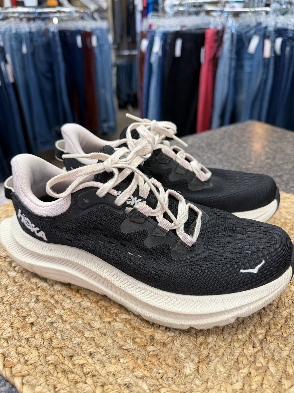 Pre-owned HOKA Black Off-white Size 6.5 Designer Sneaker