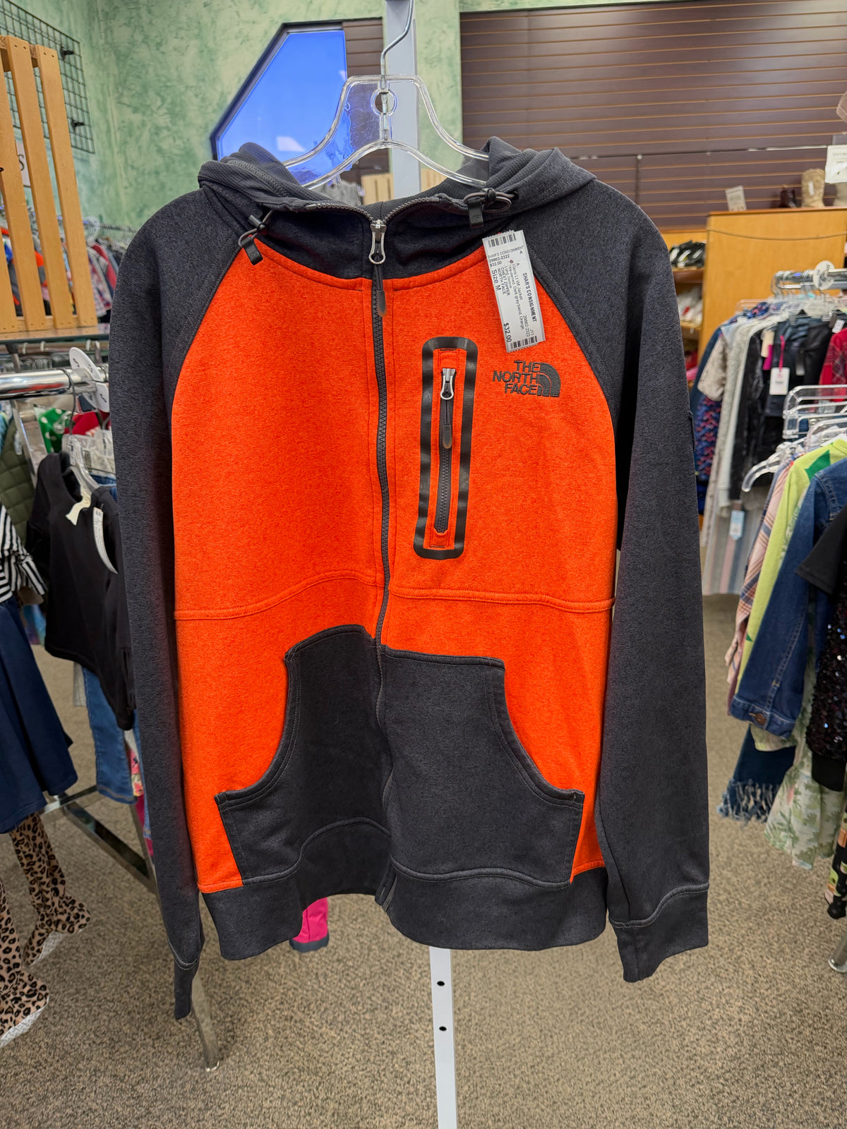Pre-owned NORTH FACE Dark gray blend Orange Men Size M Mens Lt Wt Jacket