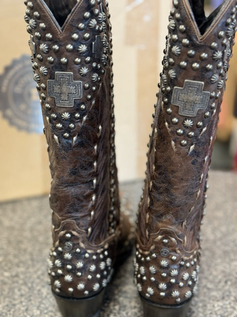 Pre-owned DOUBLE D RANCH Dark brown Black Size 10 Designer Boot