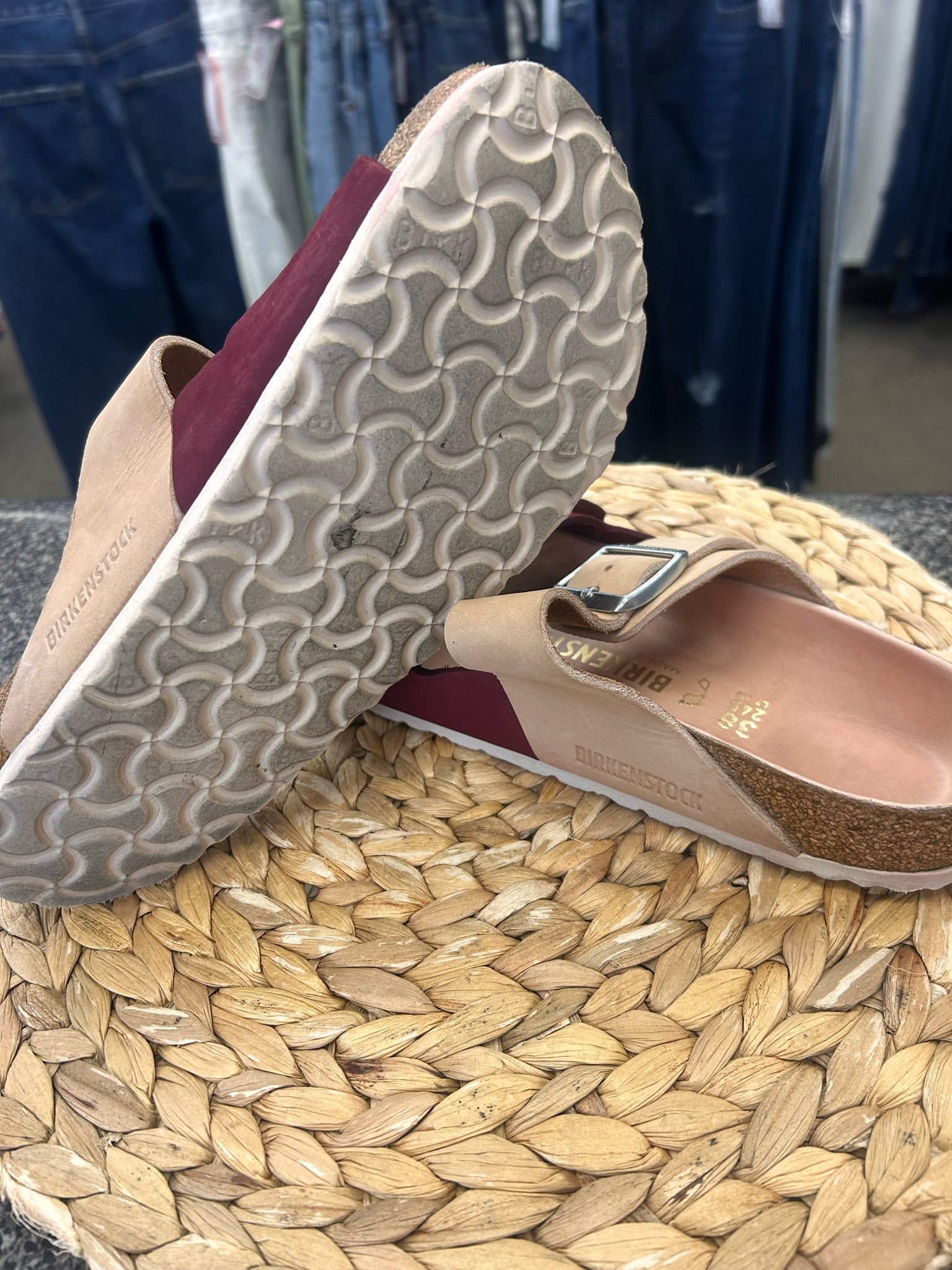 Pre-owned BIRKENSTOCK Wine Peach Size 7 Designer Sandal