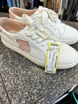 Pre-owned KATE SPADE White Light Pink Trim Size 8 Sneaker