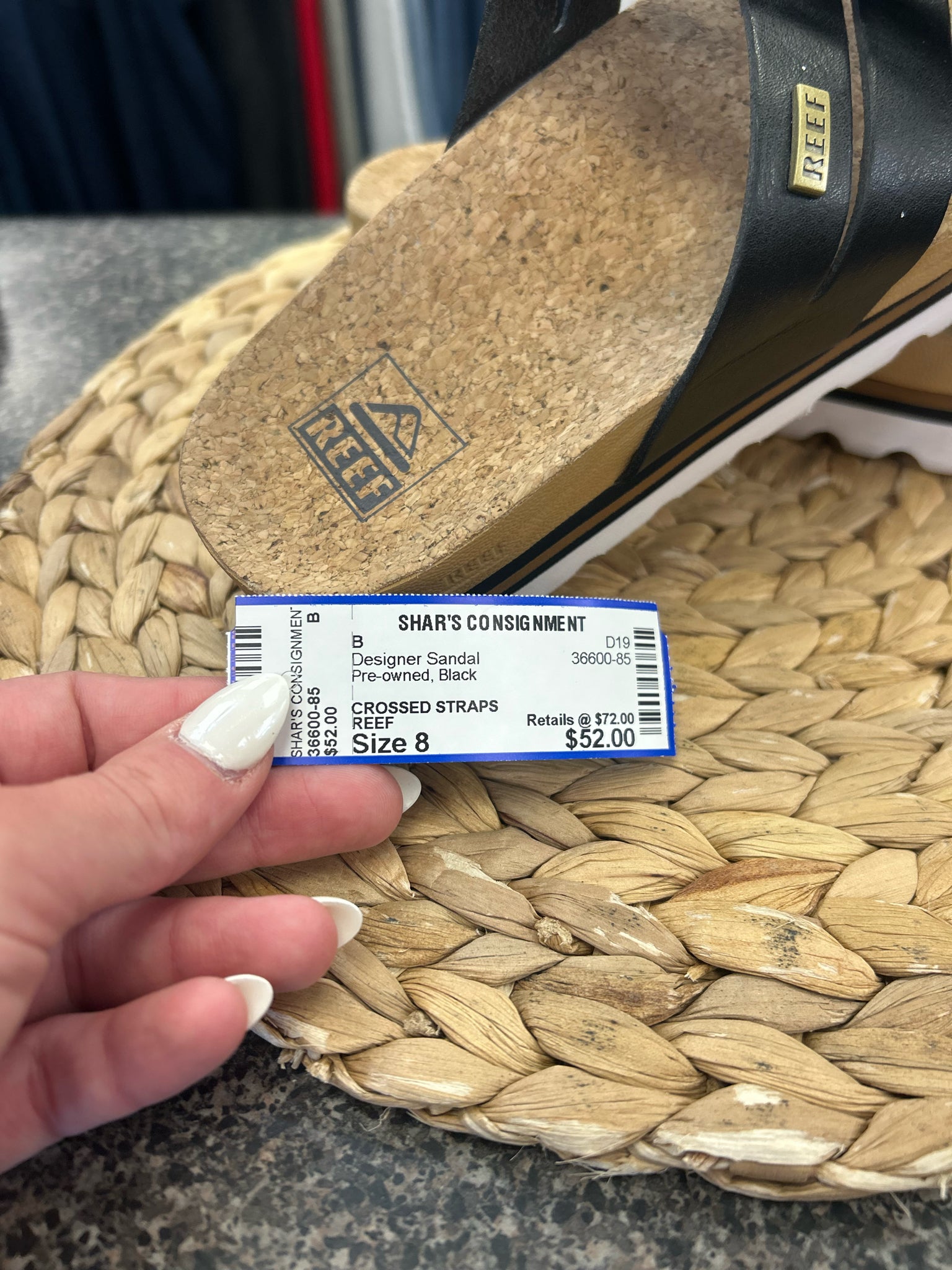 Pre-owned REEF Black Size 8 Designer Sandal