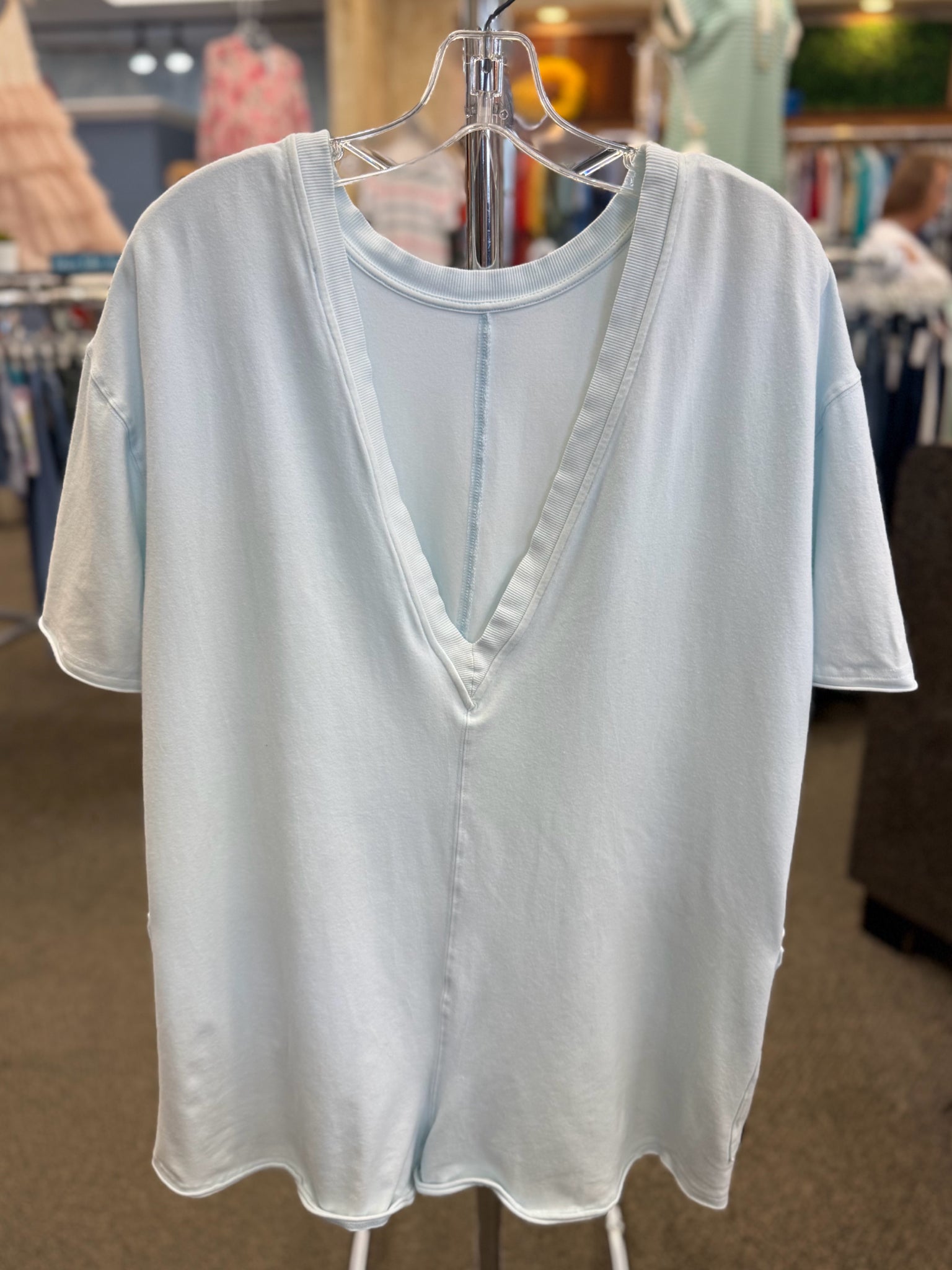 Pre-owned FP MOVEMENT Pale blue Size 8 Short Sleeve Shorts Jumper