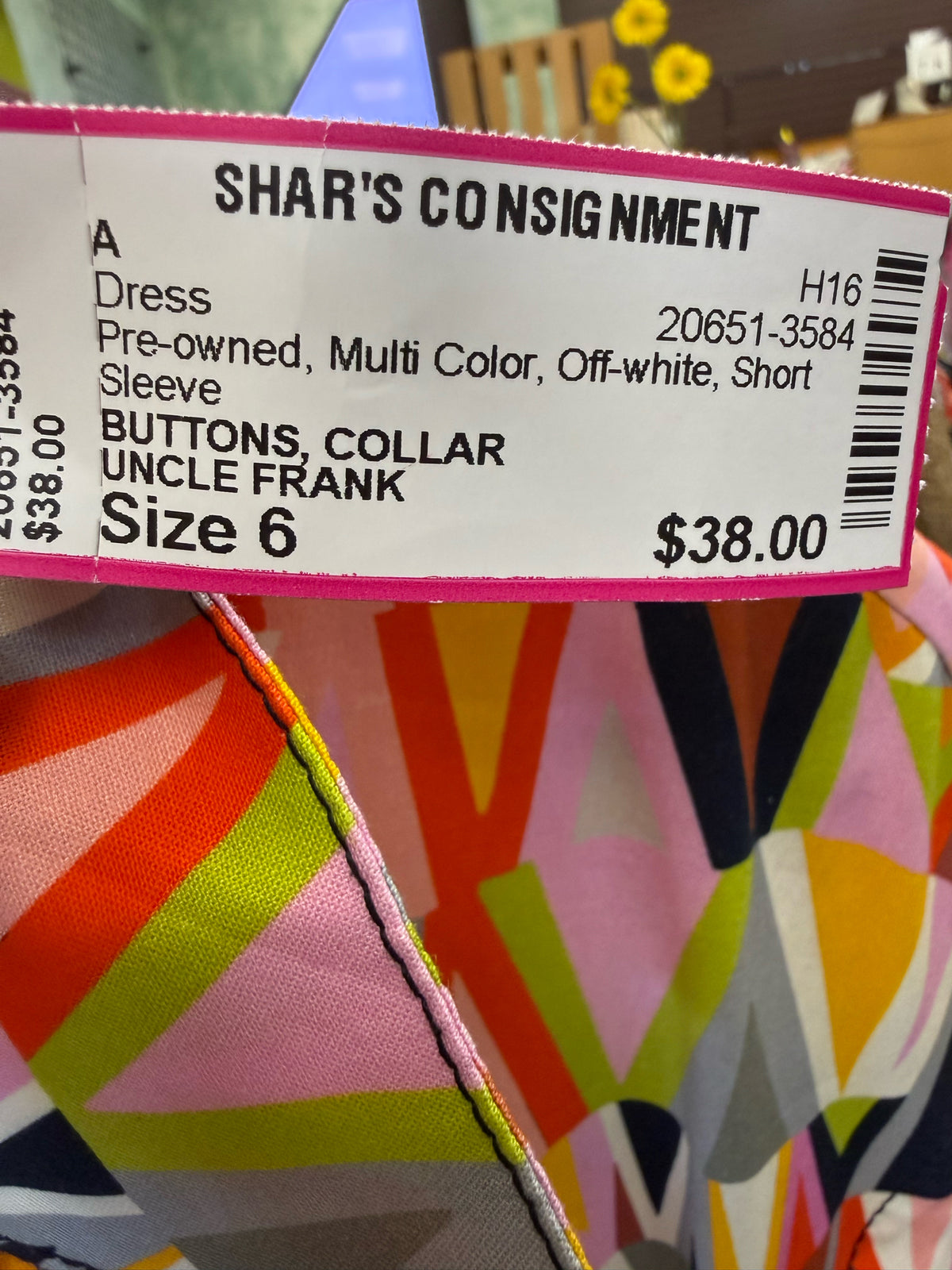 Pre-owned UNCLE FRANK Multi Color Off-white Size 6 Short Sleeve Dress