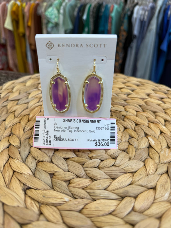 New with Tag KENDRA SCOTT Iridescent Gold Designer Earring