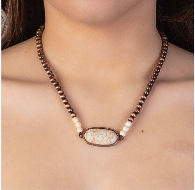 New YF Ivory Copper Necklace