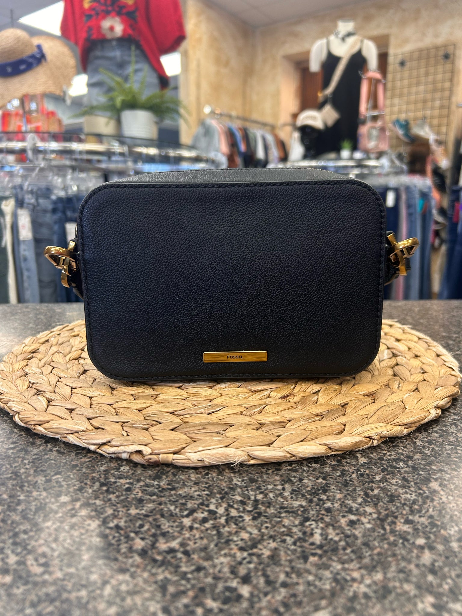 New  Without Tag FOSSIL Black Crossbody Designer Purse