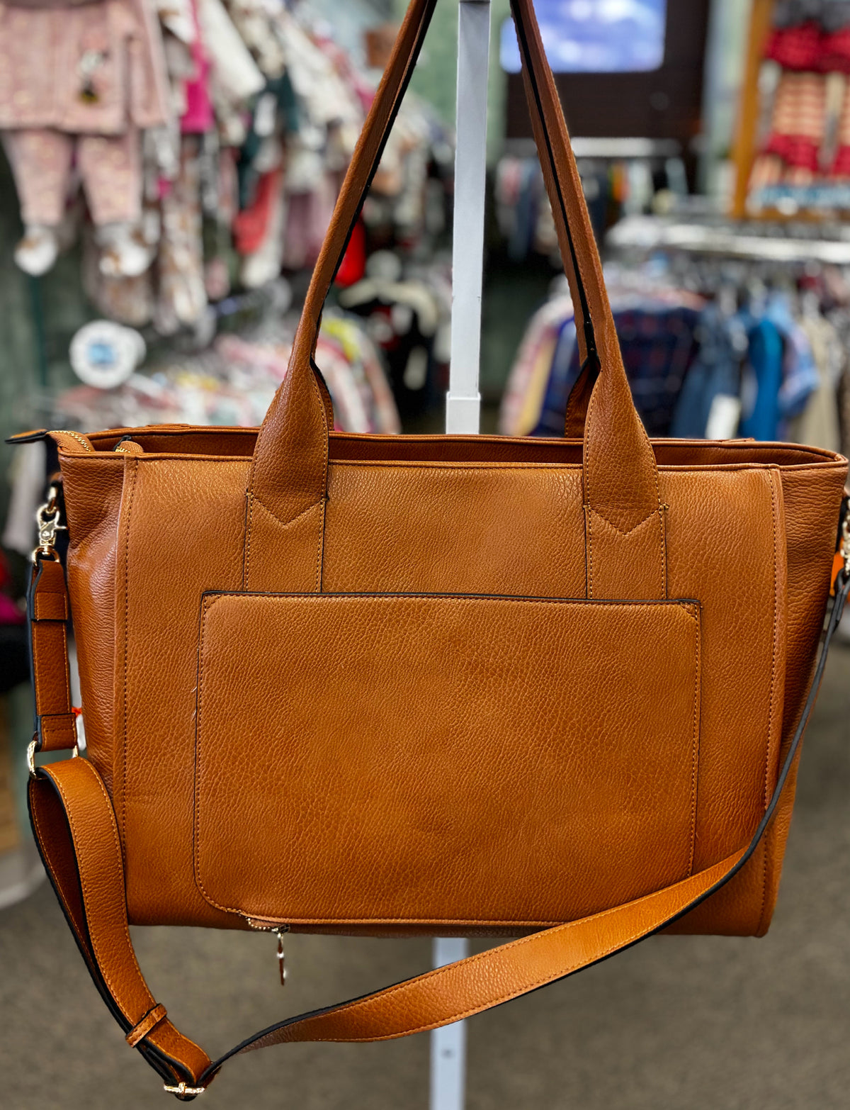 Pre-owned Poppy & peonies Brown Oversized Shoulder Purse