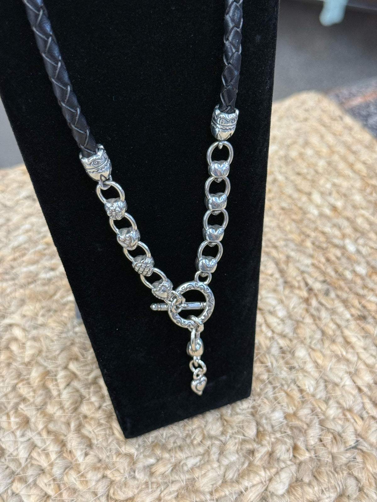 Pre-owned BRIGHTON Black Silver Designer Necklace