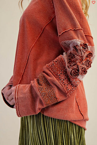 New EASEL Burnt orange Size S Long Sleeve Blouse