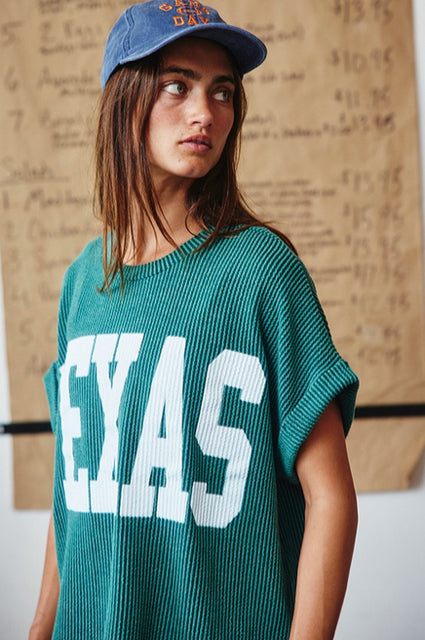 New Bucket List Green Size S/M Short Sleeve Blouse