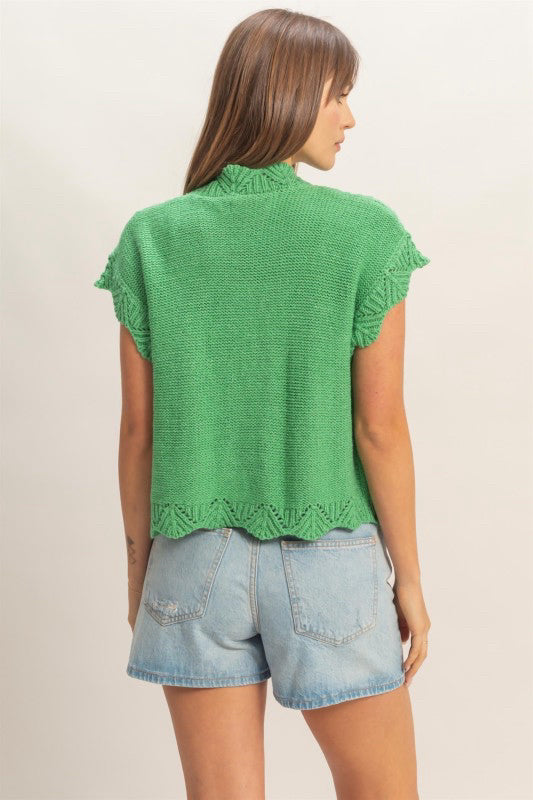 New HYFVE Green Size S Short Sleeve Sweater