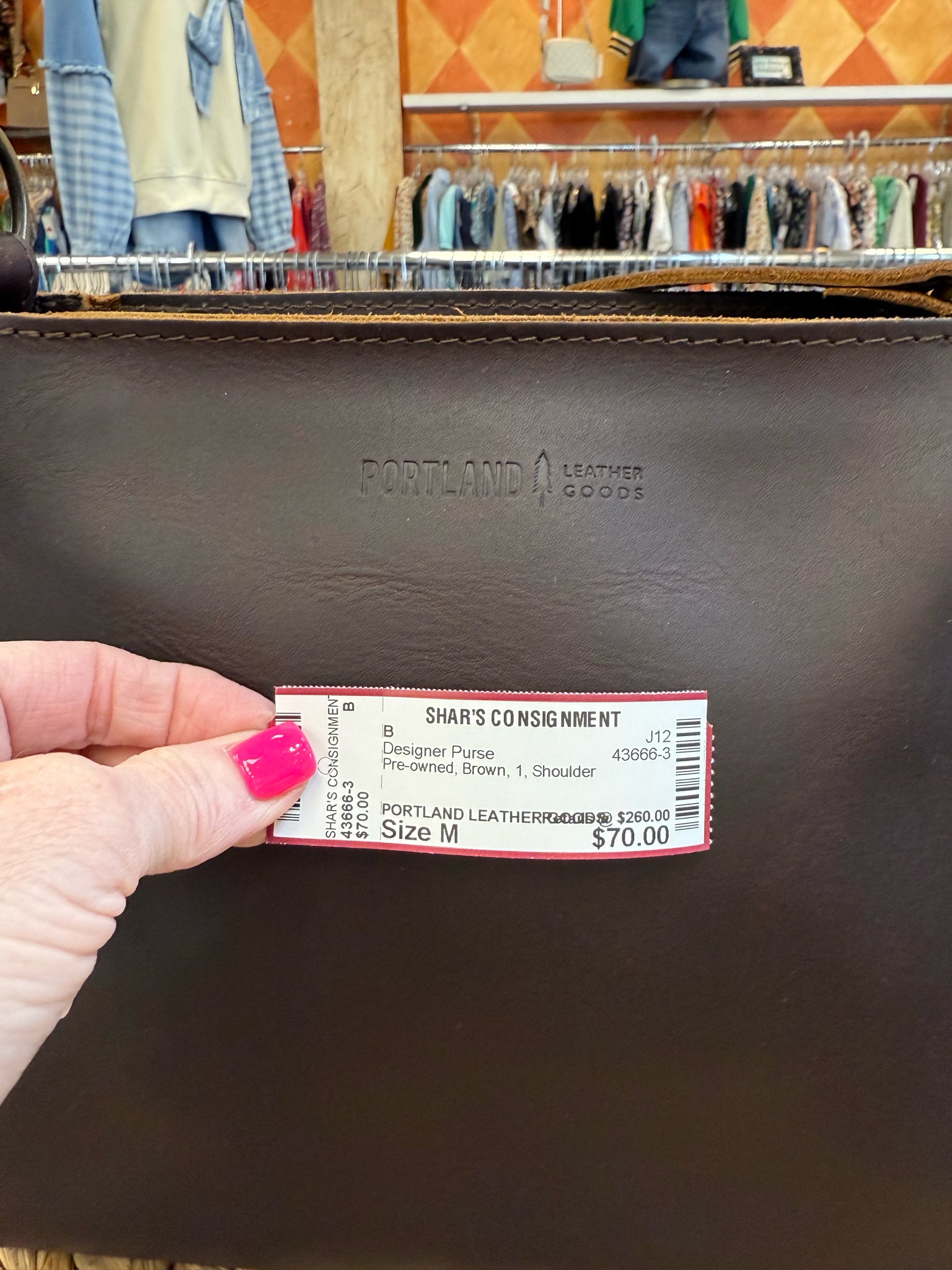 Pre-owned PORTLAND LEATHER GOODS Brown Shoulder Designer Purse