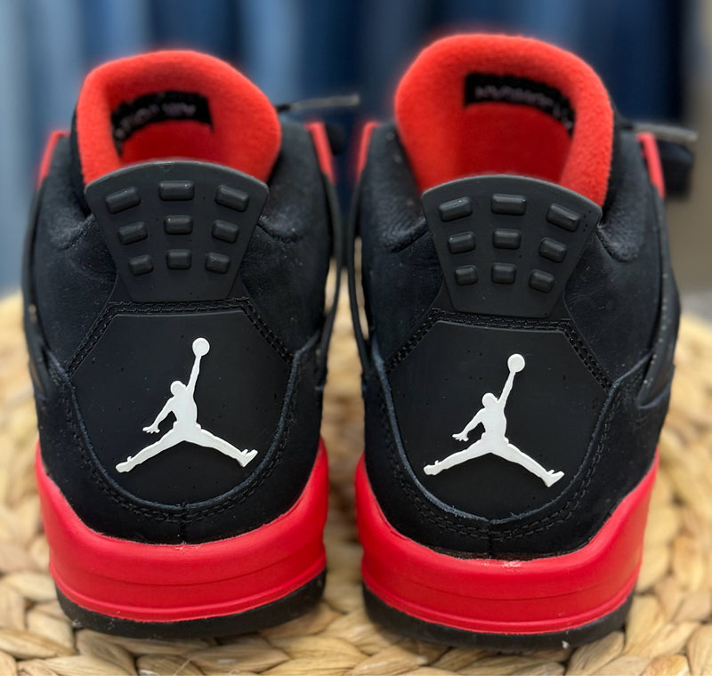 Pre-owned AIR JORDAN Black Red Trim C-SIZE 4 Boys Designer Sneaker