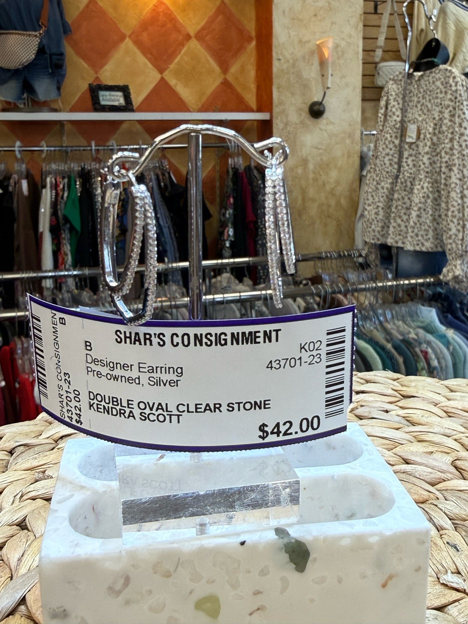 Pre-owned KENDRA SCOTT Silver Designer Earring