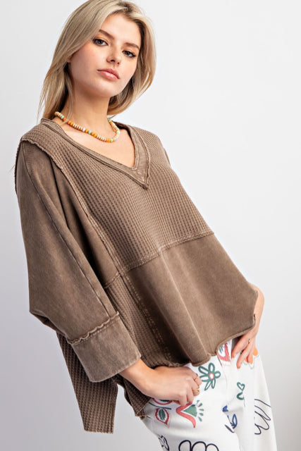 New EASEL Brown Size S Long Sleeve Blouse