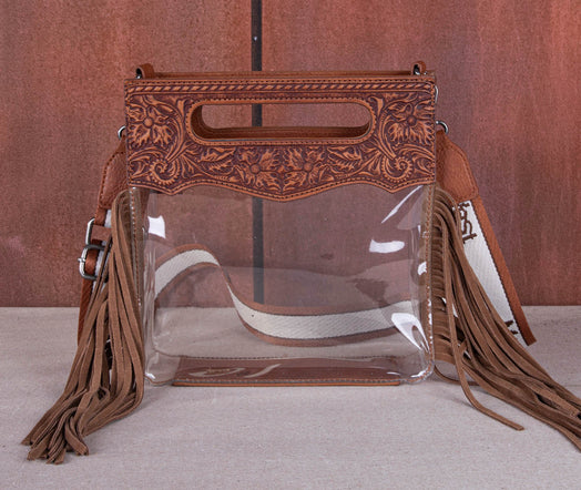 New MONTANA WEST Dark brown clear Purse