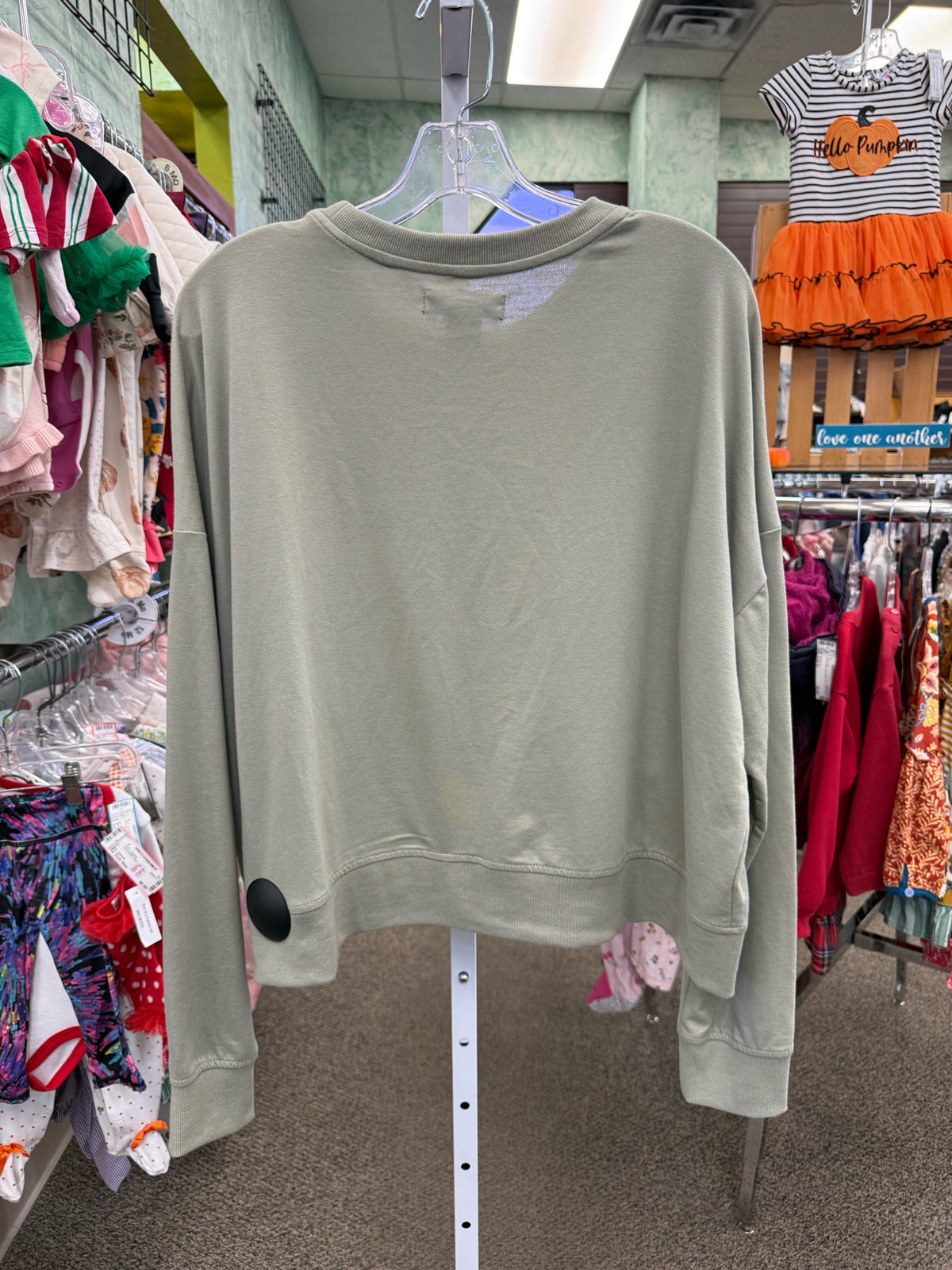 Pre-owned Rock&Roll Sage White Trim Size L Long Sleeve Sweatshirt
