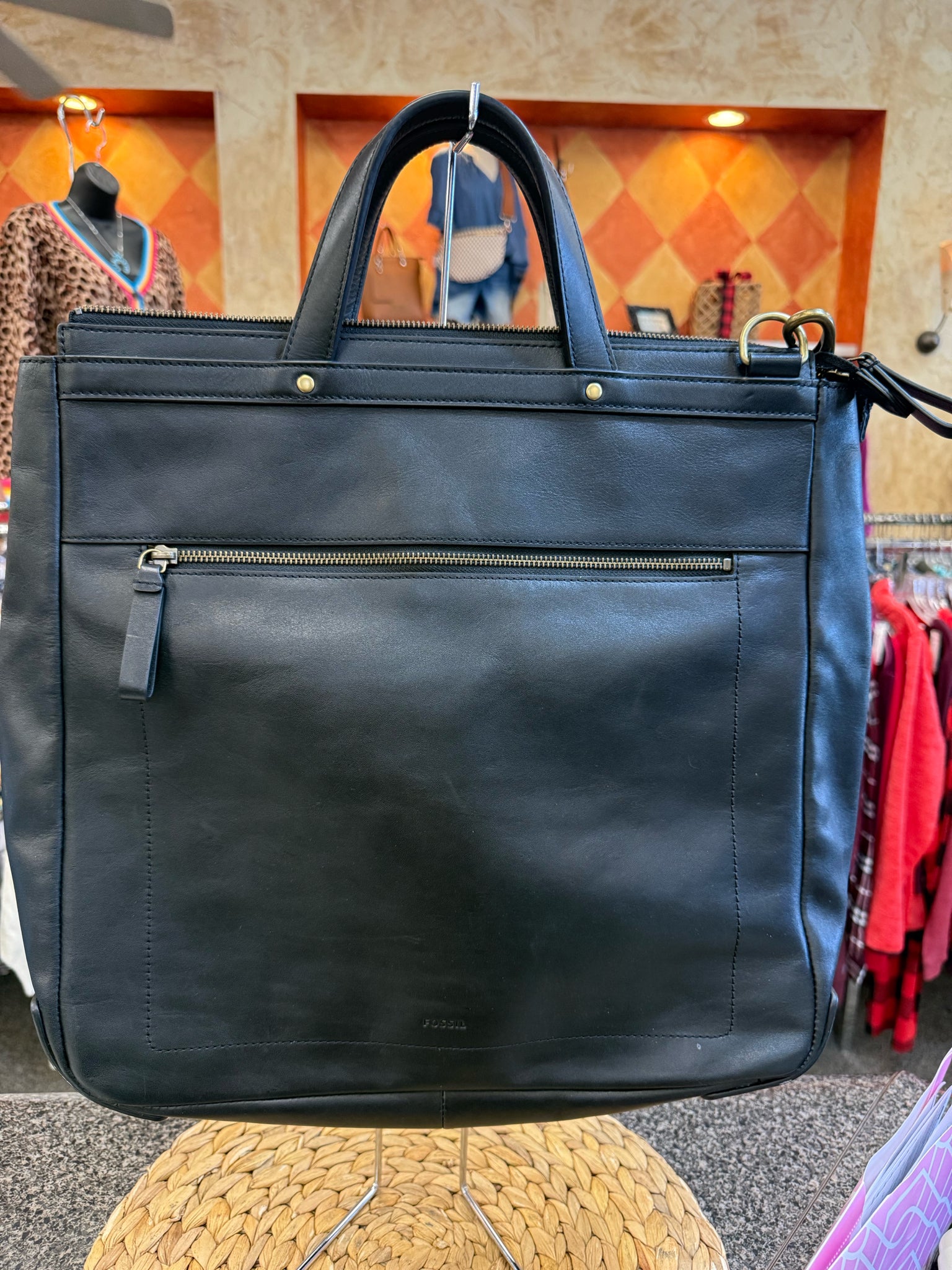 Pre-owned FOSSIL Black Designer Purse