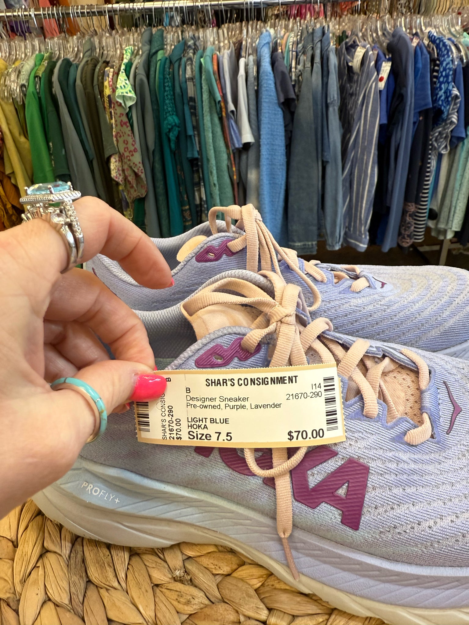 Pre-owned HOKA Purple Lavender Size 7.5 Designer Sneaker