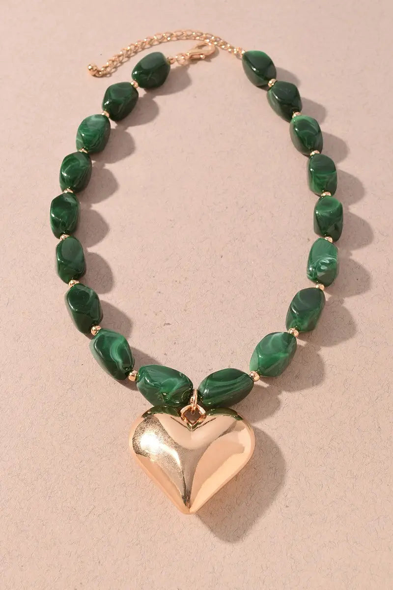 New MERV Green Gold Necklace