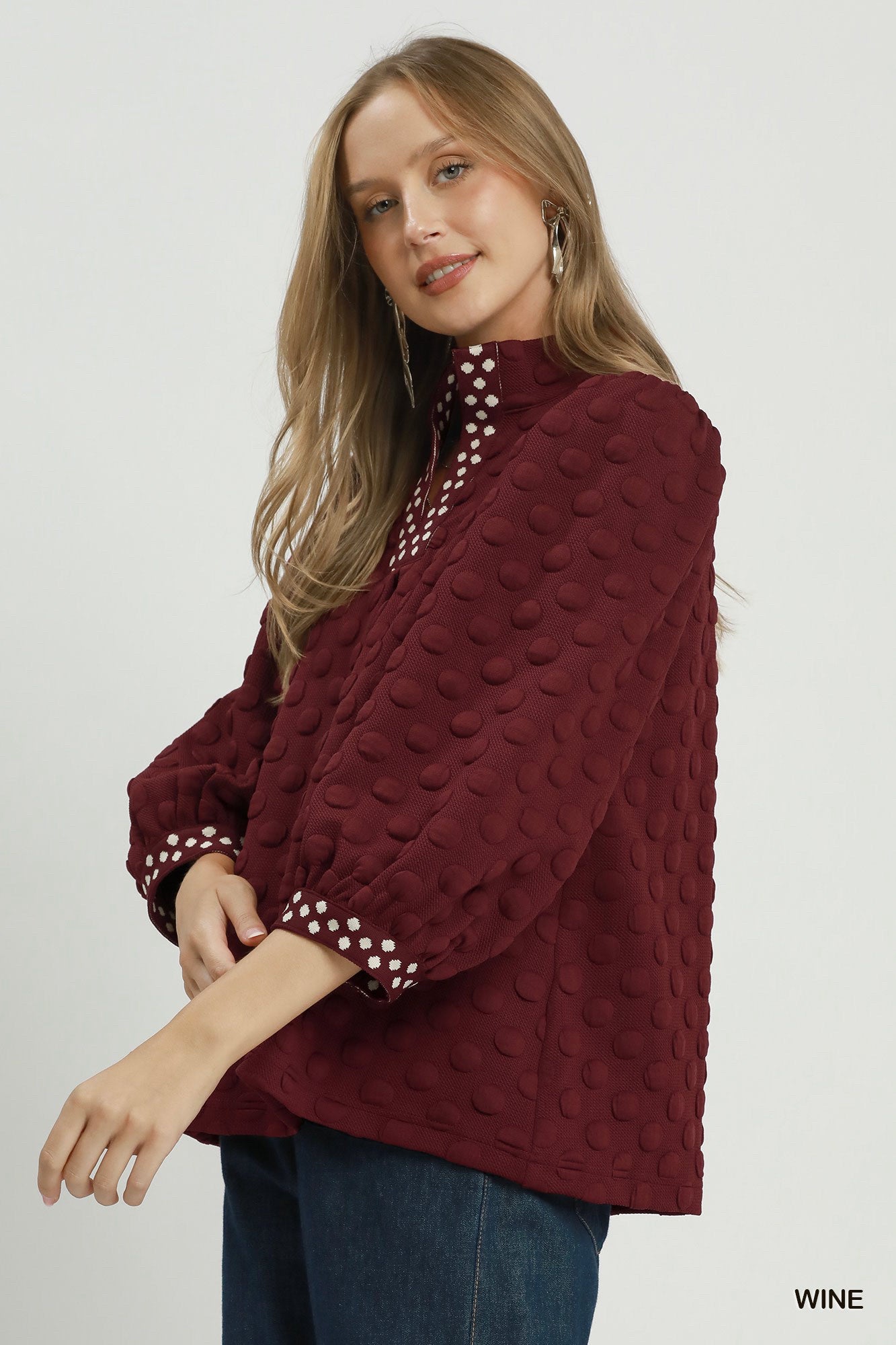 New UMGEE Wine Size: S Quarter Sleeve Blouse