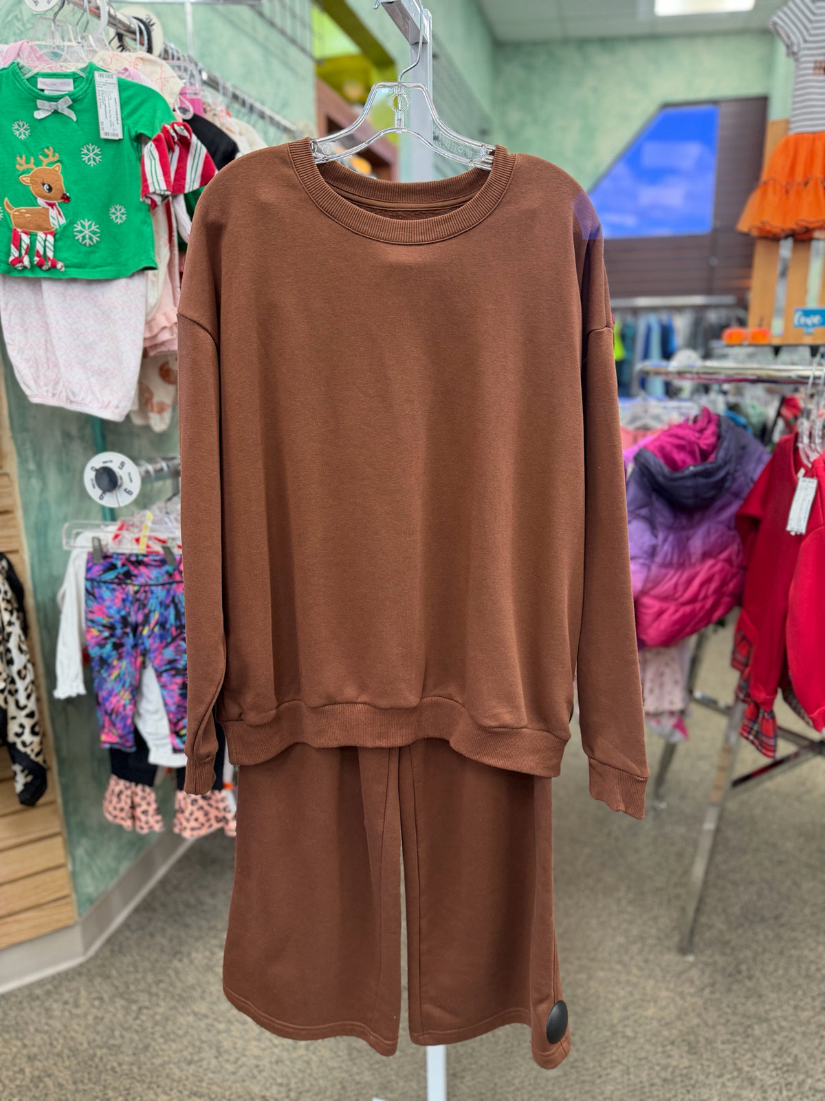 Pre-owned LULAROE Brown Dr Size 8 Long Sleeve PantSet