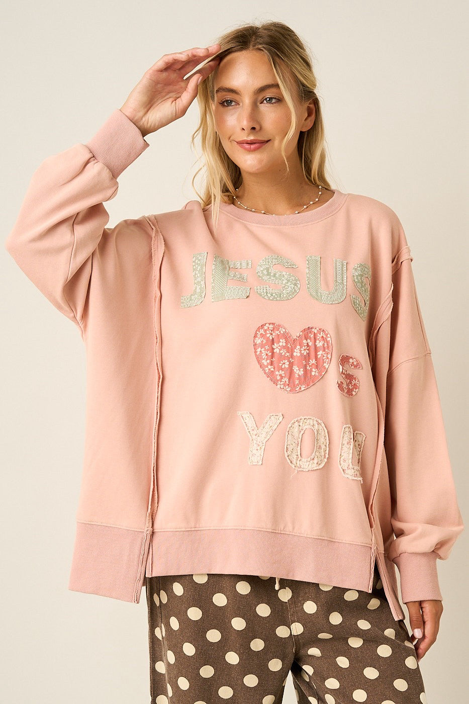 New MITTOSHOP Dusty pink Size S/M Long Sleeve Sweatshirt