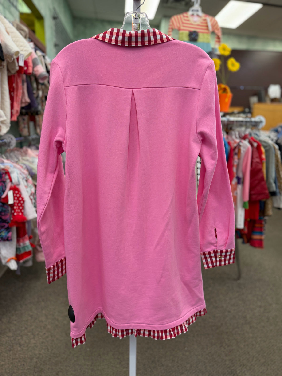 New with Tag SSYS Pink Red Trim Size 8 Long Sleeve Dress