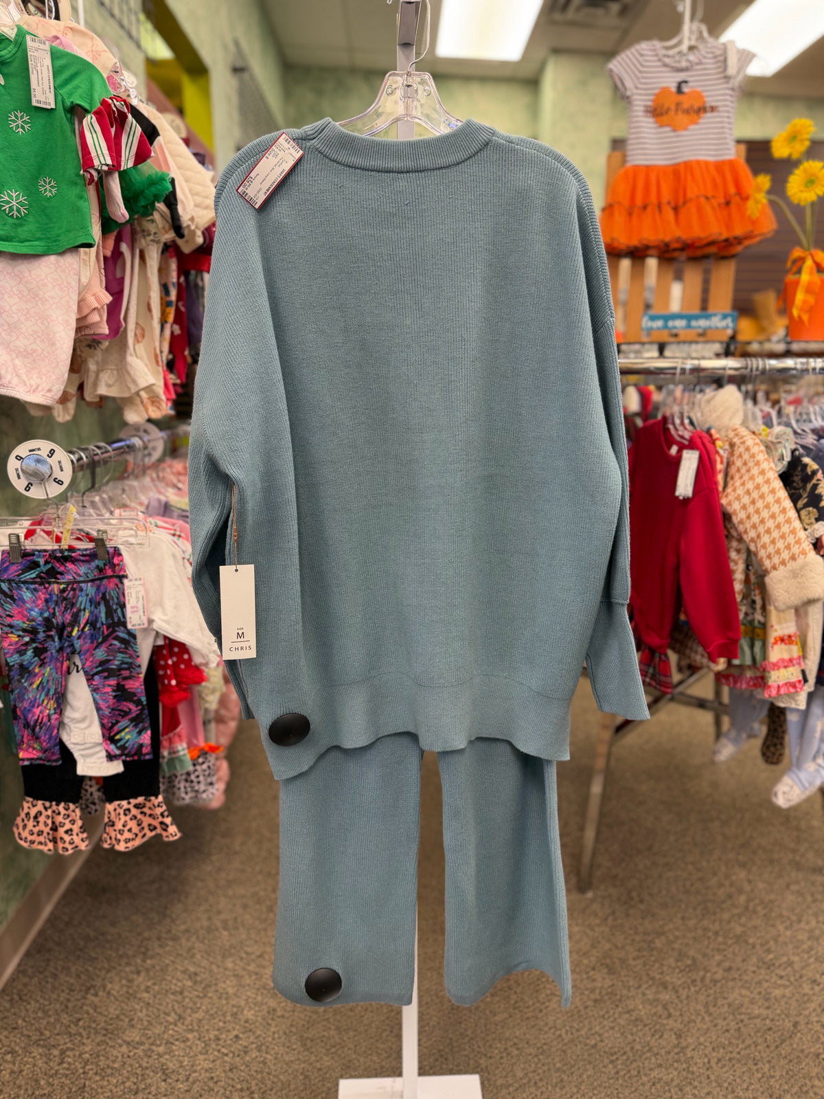 Pre-owned COZY Blue Dr Size 8 Long Sleeve PantSet