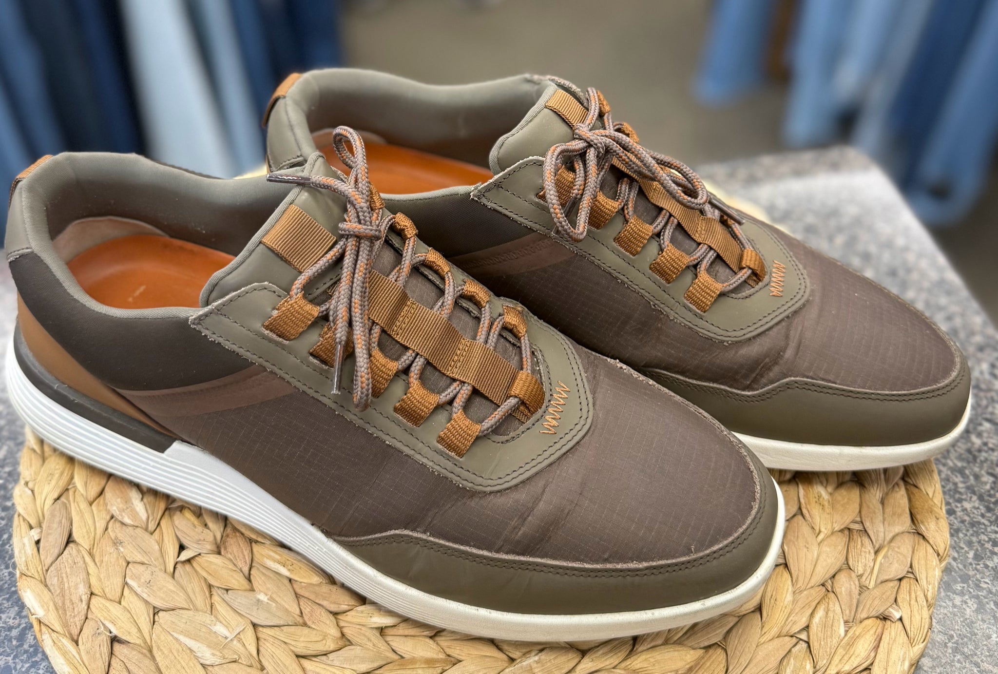 Pre-owned Wolf & Shepherd Brown Burnt Orange Trim SHOE SIZE 10 MENS Sneakers