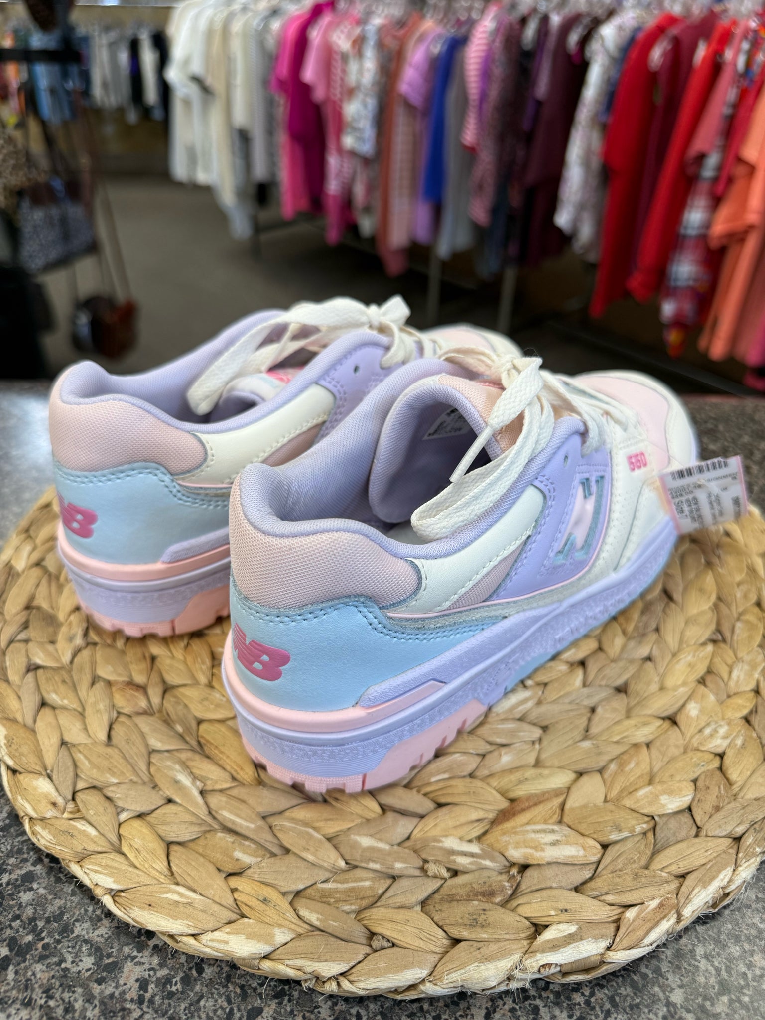 Pre-owned NEW BALANCE Lavender Cream Size 7 Designer Sneaker