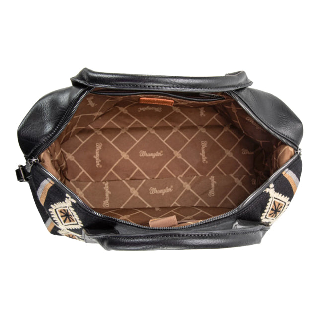 New WRANGLER Black Print Cream XL Duffel Purse